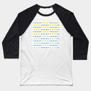 Whimsical Blue and Yellow Dots Baseball T-Shirt